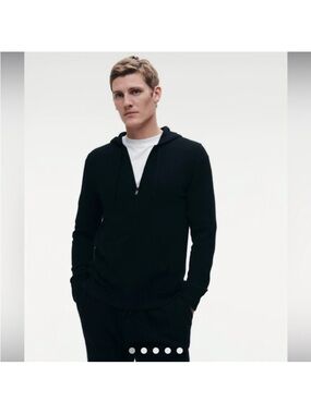 NAADAM 100% Cashmere Full Zip Hoodie Black